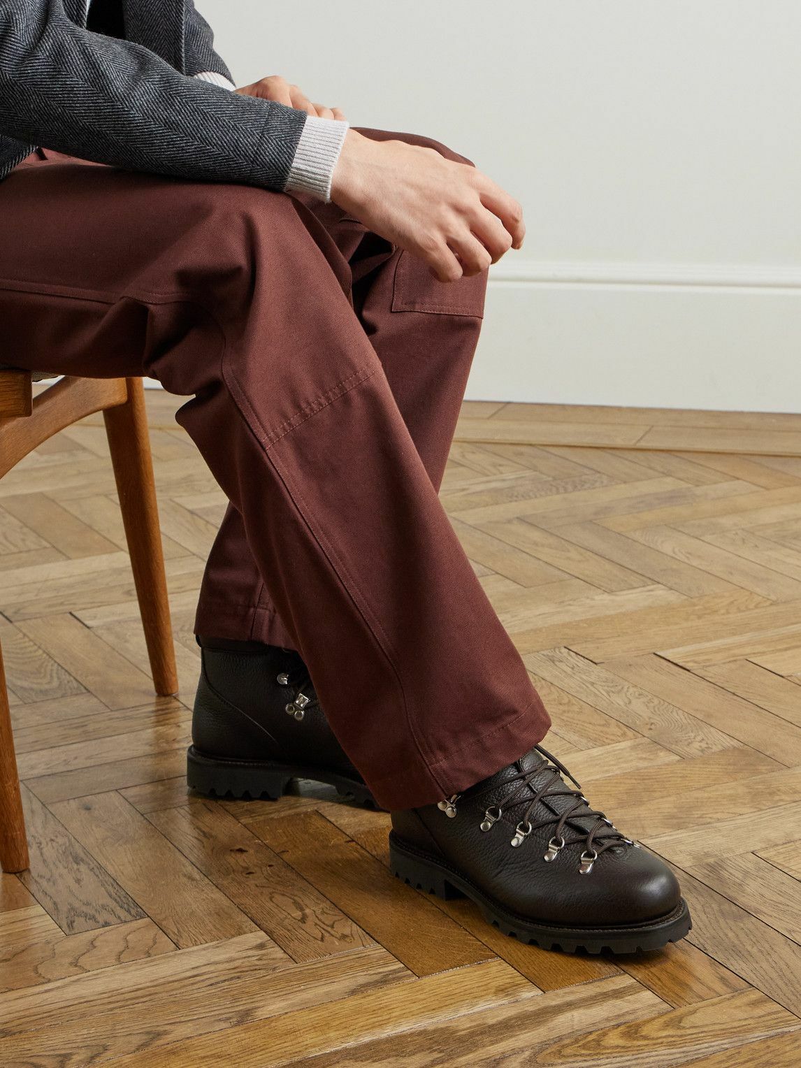 MORJAS - Full-Grain Leather Hiking Boots - Brown