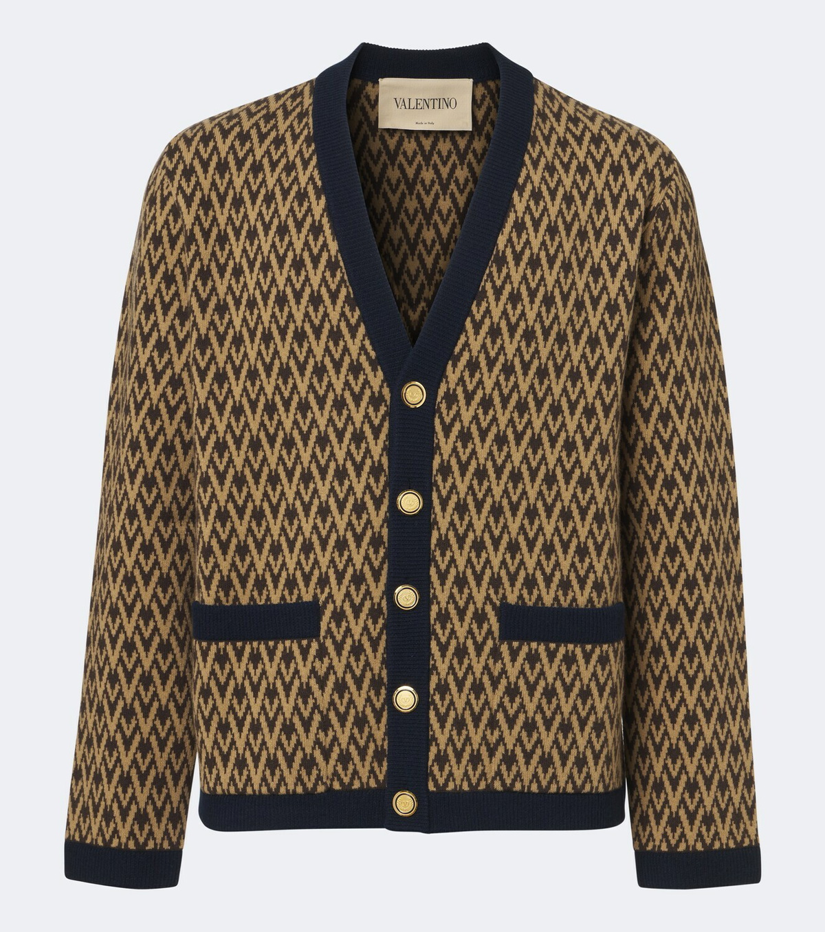 Valentino Toute La V jacquard virgin wool cardigan