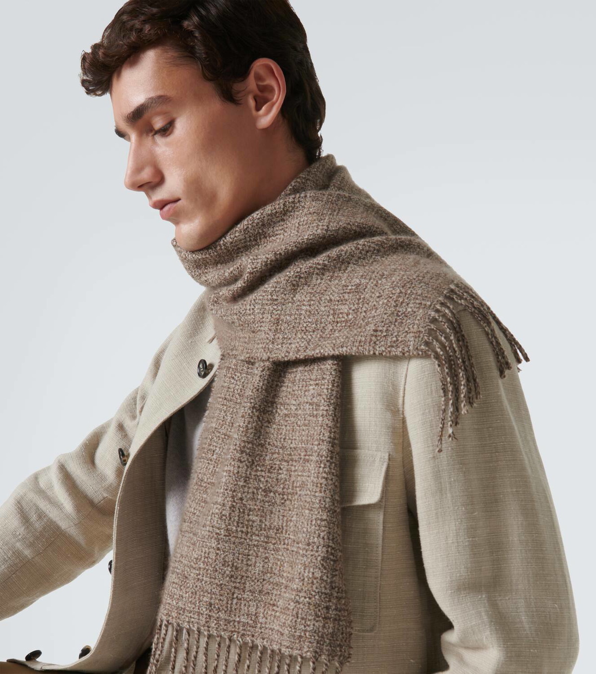 Loro Piana Moulin cashmere tweed scarf