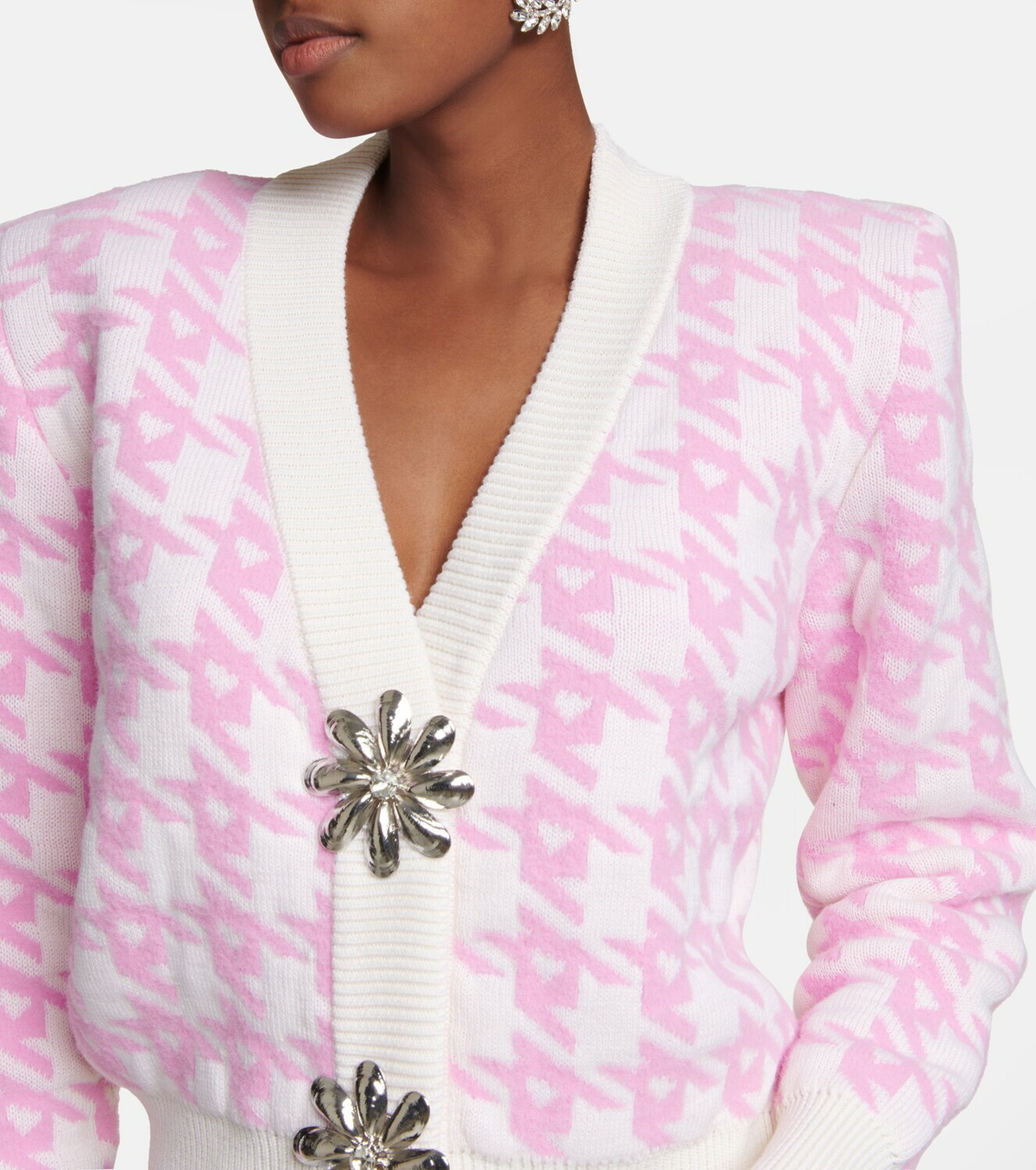 Area - Checked crop cardigan