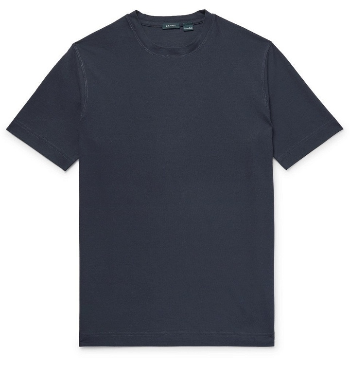 Photo: Incotex - Slim-Fit Cotton-Jersey T-Shirt - Men - Storm blue