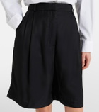 The Frankie Shop Marfa pleated twill Bermuda shorts