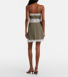Staud Amalina lace-trimmed linen minidress