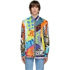 Versace Multicolor Silk Collage Shirt