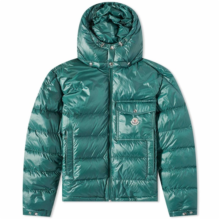 Photo: Moncler Men's Wollaston Hooded Down Jacket in Green