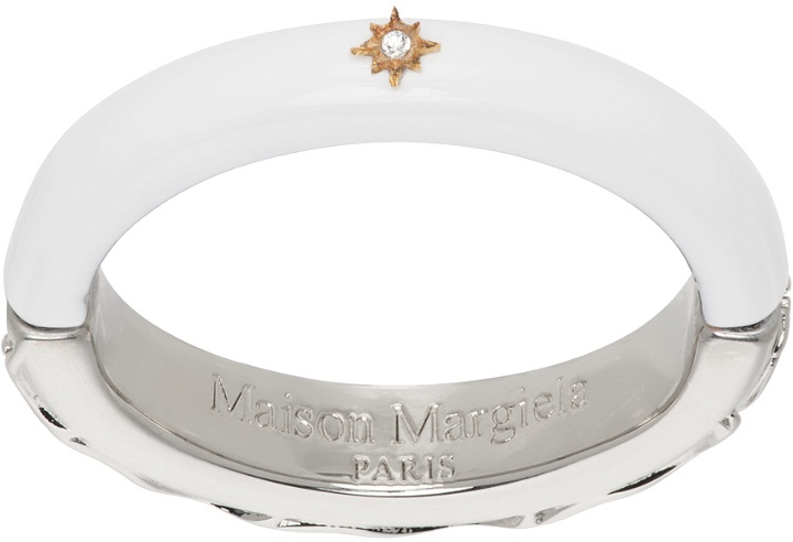 Photo: Maison Margiela Silver & White Enamel Ring