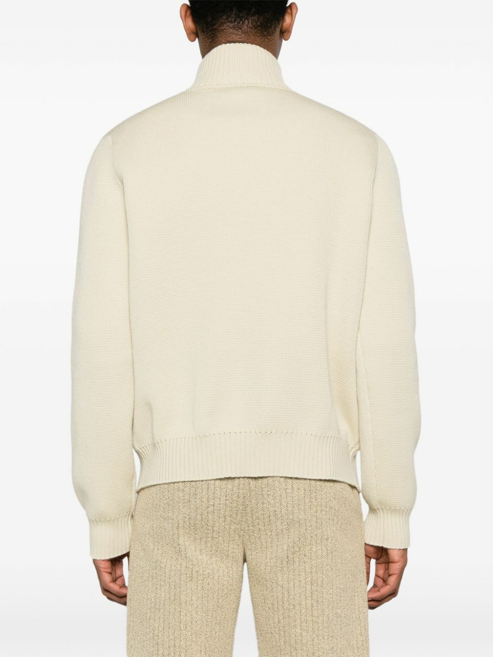Bottega Veneta Beige Half-Zip Wool Jumper Bottega Veneta Bottega Veneta Beige Half-Zip Wool Jumper Bottega Veneta