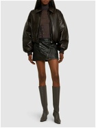 ACNE STUDIOS Faux Leather Puffer Bomber Jacket