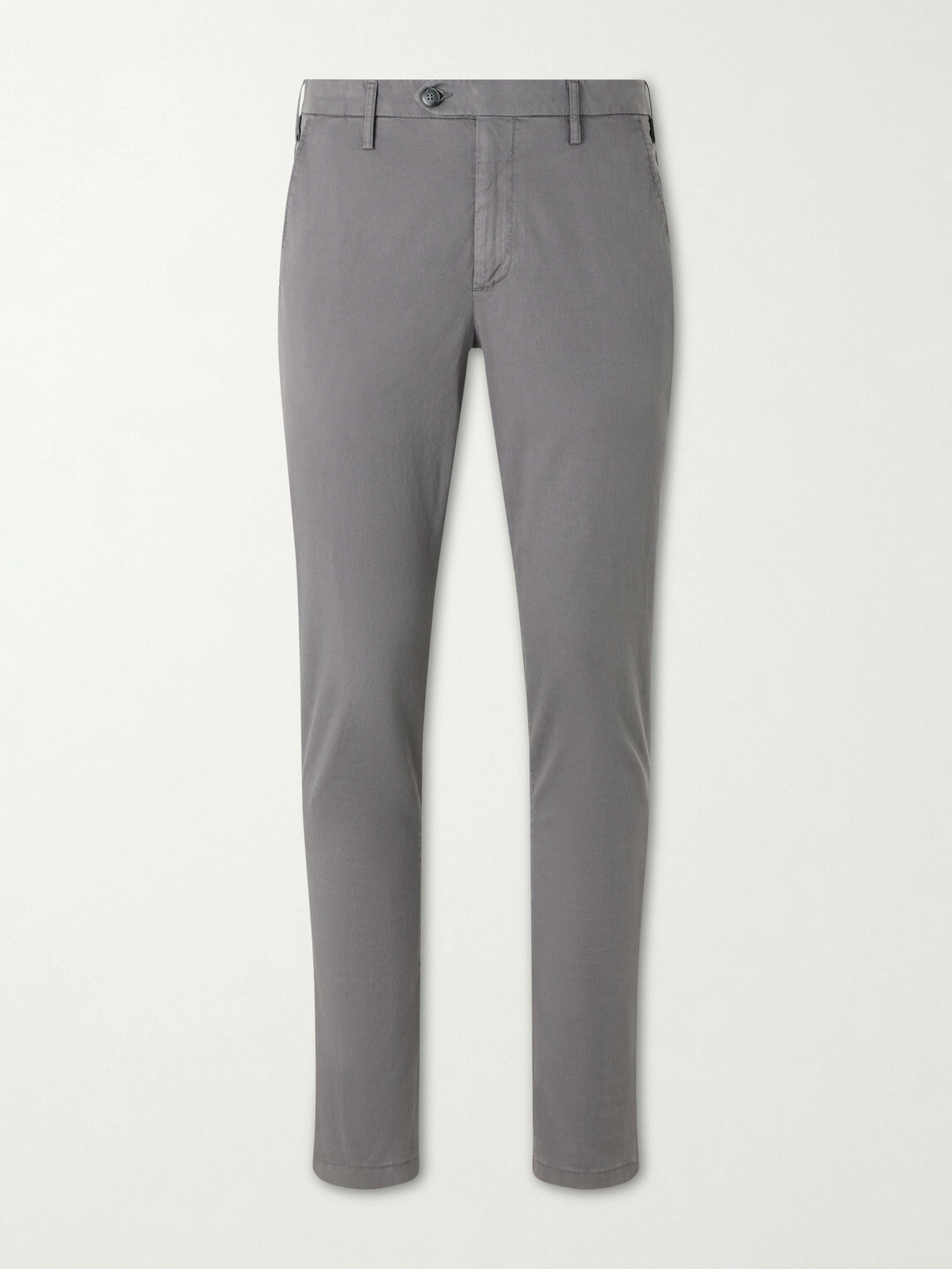 Canali - Slim-Fit Stretch Cotton-Blend Gabardine Trousers - Gray