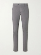 Canali - Slim-Fit Stretch Cotton-Blend Gabardine Trousers - Gray
