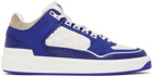 Balmain White & Blue B-Court Sneakers