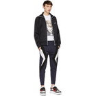 Neil Barrett Navy and Black Stripe Lounge Pants