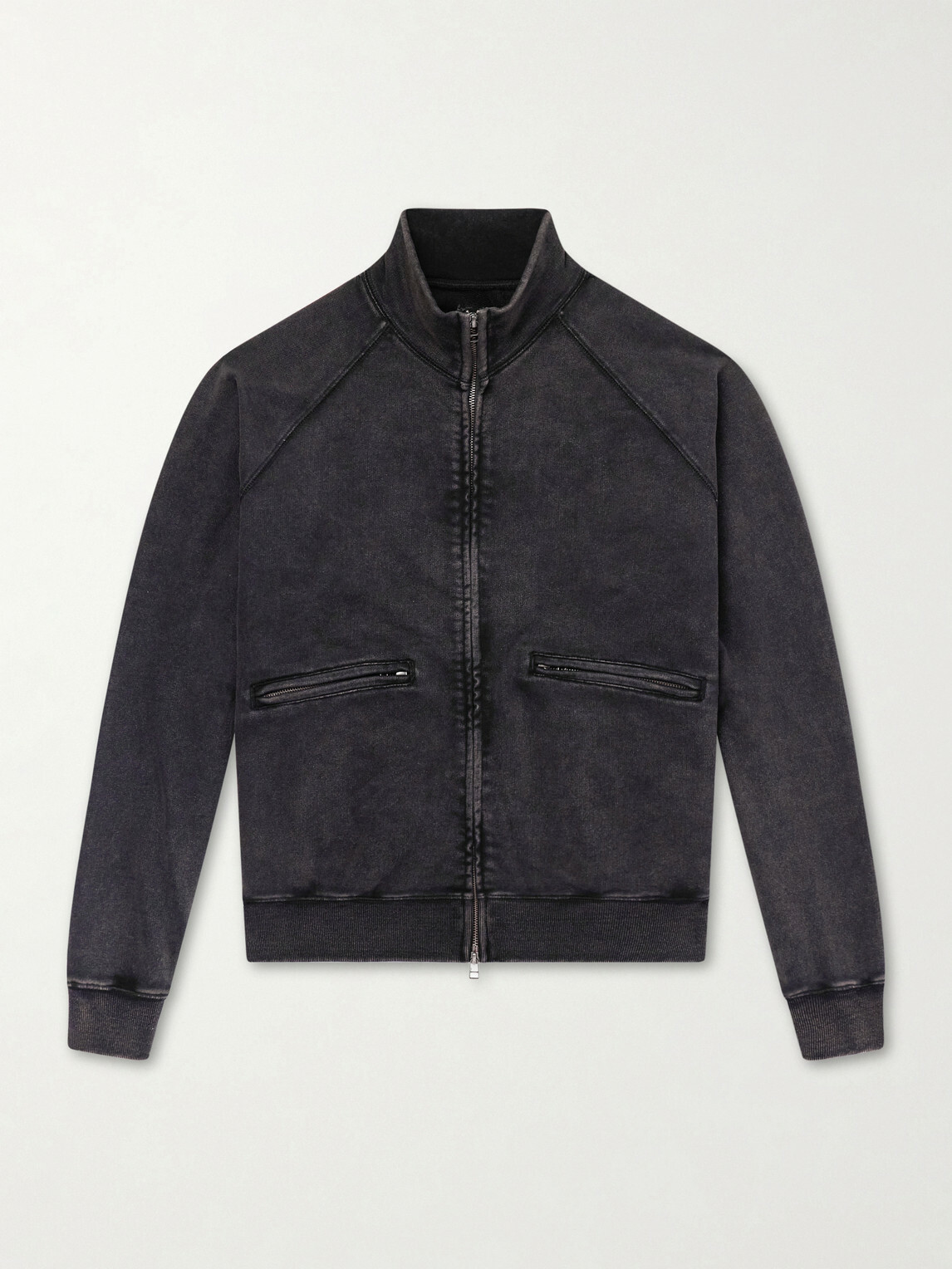 FrizmWORKS - Cotton-Blend Jersey Zip-Up Sweatshirt - Black
