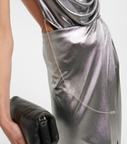 Loewe - Draped laminated jersey high-rise maxi skirt
