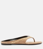Herbert Levine Sun-kissed embellished suede thong sandals
