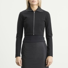 Jil Sander Women's Zip Up Jacket with Ribbed Collar in Black