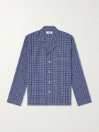 TEKLA - Camp-Collar Checked Organic Cotton Pyjama Shirt - Blue