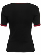 COURREGES Signature Contrast Cotton T-shirt
