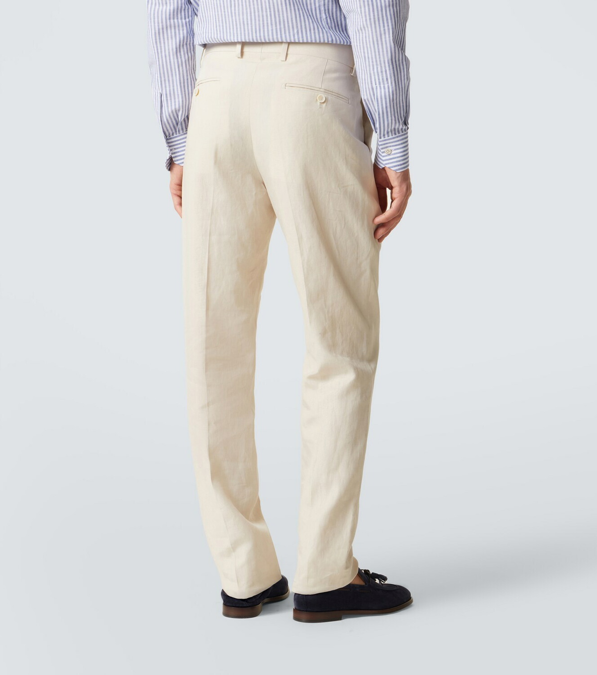 Lardini Linen, cotton, and silk straight pants