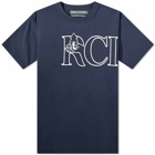 Reese Cooper Men's Tree Script Logo T-Shirt in Navy Blue