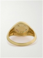 Roxanne First - Smiley 14-Karat Gold, Sapphire and Diamond Signet Ring - Multi
