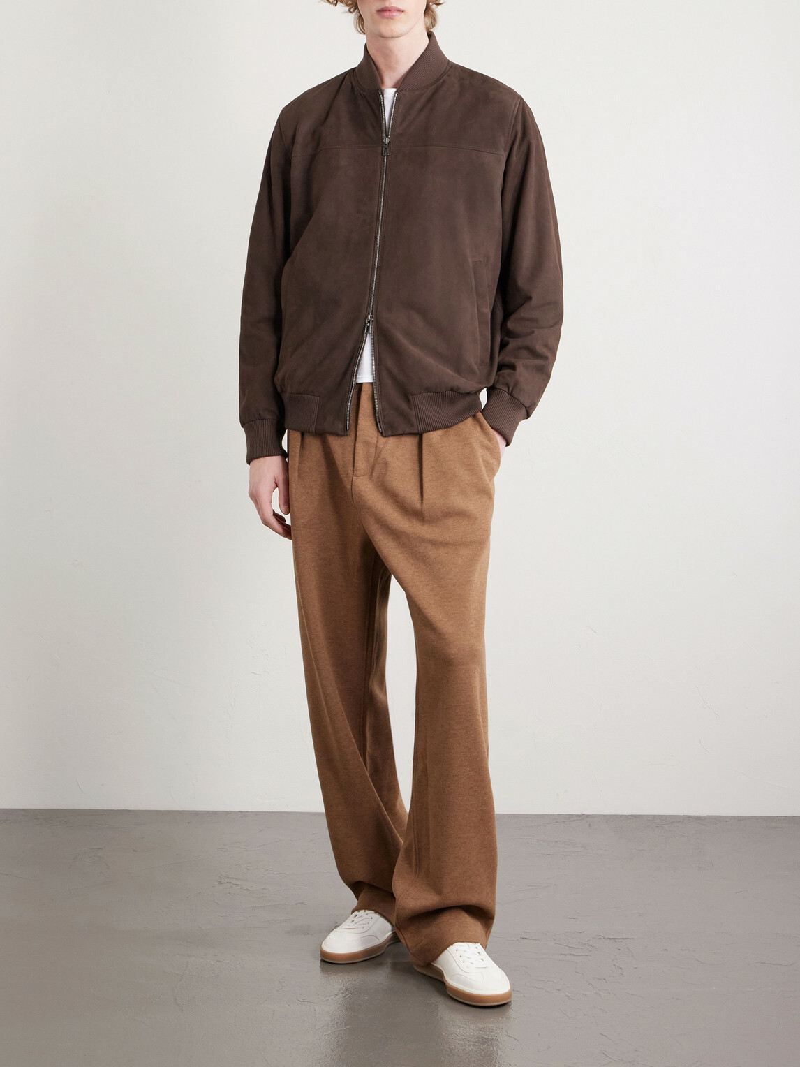 Loro Piana - Ivy Padded Suede Bomber Jacket - Brown