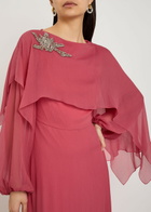 Erdem Cape-effect Silk-georgette Maxi Dress Pink