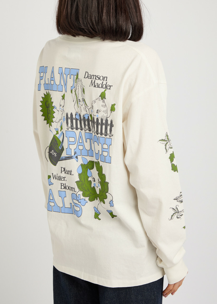 Damson Madder Plant Patch Pals Printed Cotton top Ecru