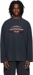 Alexander Wang Black Long Sleeve Shield Graphic T-shirt
