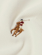 Polo Ralph Lauren - Logo-Embroidered Ribbed Cotton Half-Zip Sweater - White