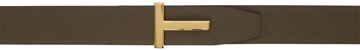 Photo: TOM FORD Brown Reversible T Icon Belt