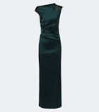 Max Mara Ruched embellished satin cocktail dress