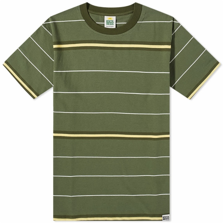 Photo: Hikerdelic Men's Yarn Dyed Stripe T-Shirt in Green