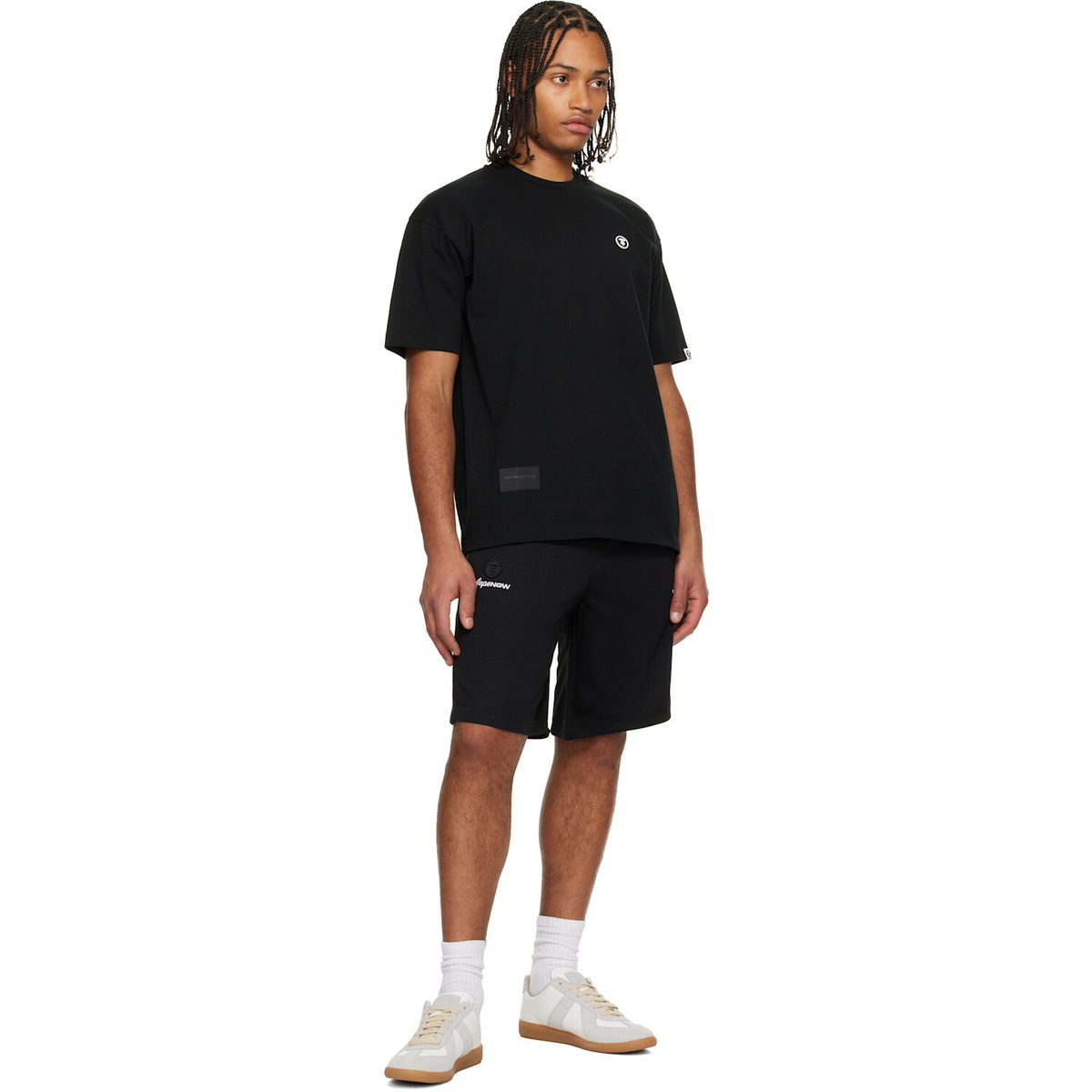 AAPE by A Bathing Ape Black 'AAPENOW' Sweat Shorts