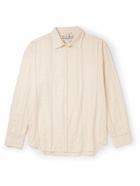 mfpen - Generous Striped Seersucker-Trimmed Organic Cotton-Poplin Shirt - Neutrals