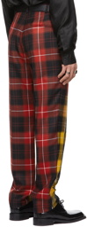 LU'U DAN SSENSE Exclusive Red & Yellow Gradient Tartan 70's Trousers
