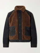 RRL - Fleece-Trimmed Cotton-Canvas Bomber Jacket - Brown