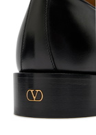 Valentino Garavani Des Dieux Derby Leather Loafers Black