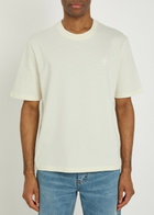 Ami Paris Logo-embroidered Cotton T-shirt Off White