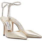 Jimmy Choo Gold Saeda 100 Heels