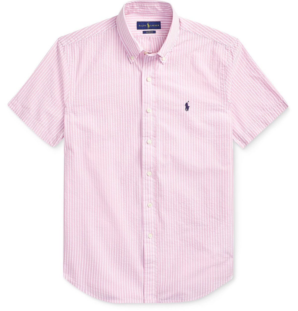 Ralph Lauren Mens Pink Striped Seersucker Button Up Shirt Size 3XB **