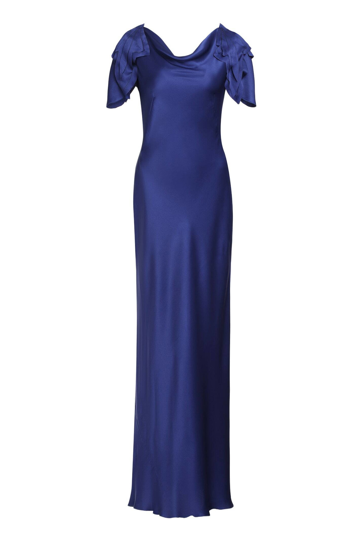 スカート A FERRETTI Satin dress Blue Satin dress with cut-out Cocktail | Alberta Ferretti