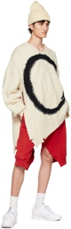 MM6 Maison Margiela Off-White Asymmetric Sweater