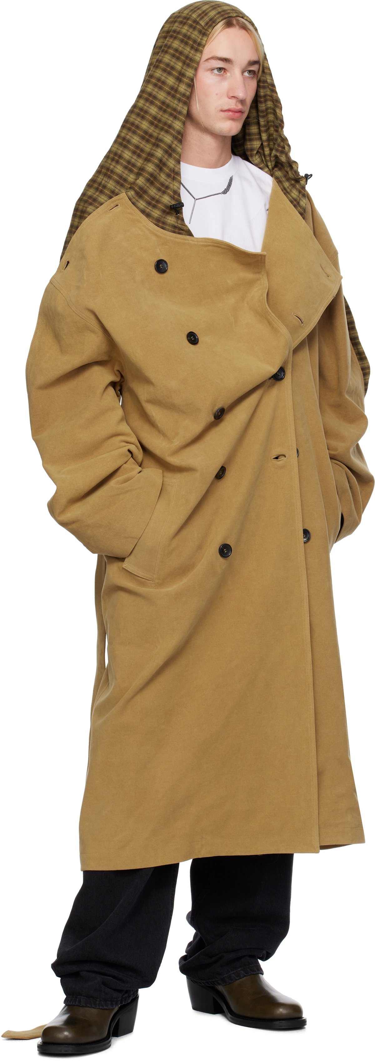ジャケット・アウター Y/PROJECT INFINITY TRENCH COAT Y/project Infinity Exaggerated Trench Coat In Neutrals | ModeSens