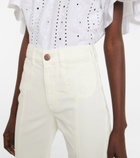 See By Chloe - Embroidered high-rise flared jeans