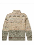 Acne Studios - Kimothy Distressed Jacquard-Knit Rollneck Sweater - Neutrals