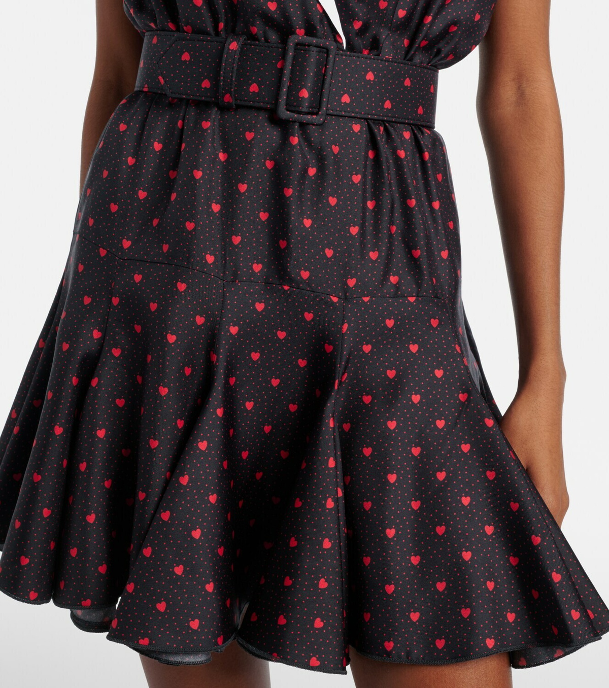 Rodarte Printed silk twill minidress