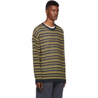 Wooyoungmi Yellow and Navy Striped Oversized Sweater