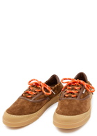 Moncler Vera Leisure Leather-trim Suede Sneakers Brown