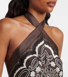 Nili Lotan Solal printed halterneck silk top